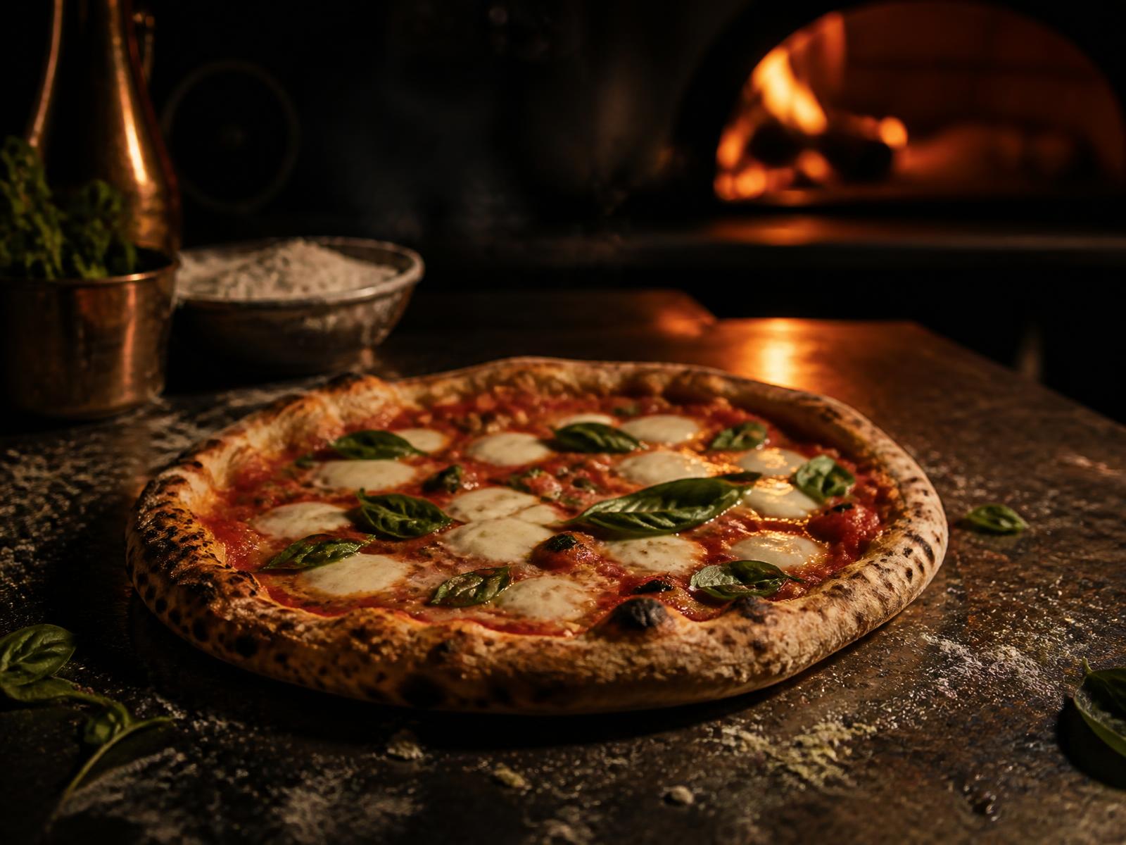 Pizza au feu de bois de la Pizzeria Au Wilson